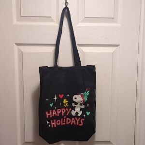 Peanuts Happy Holiday Tote with Snoopy and Woodstock